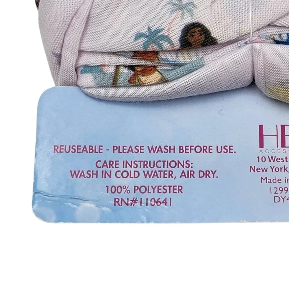 Disney Princess‎ Protective Headband Face Cover Multicolor Washable Reusable 3+
